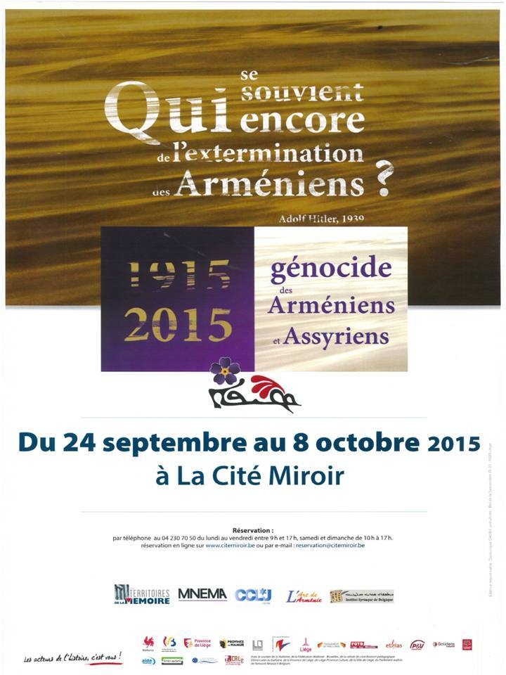 Affiche. Cité Miroir. Qui se souvient encore de l|extermination des Arméniens et Assyriens. 2015-09-24